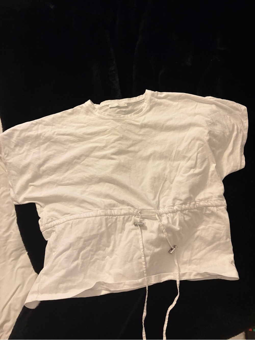 Zara White Drawstring Waist Tee